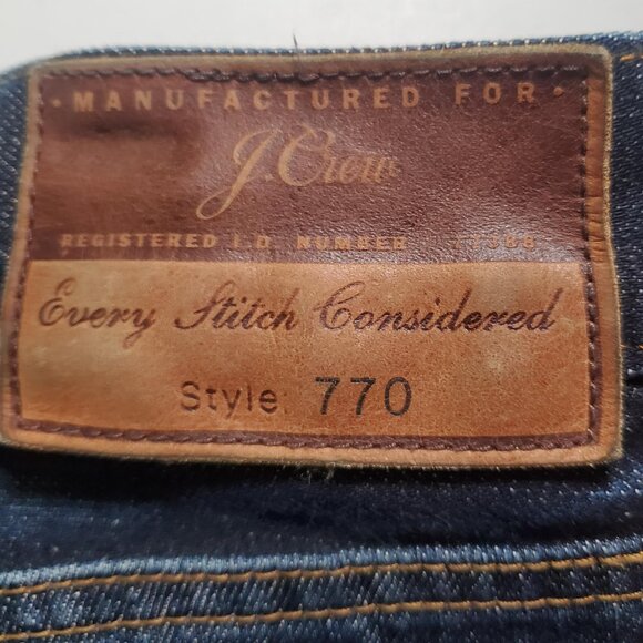 J. Crew 770 Jeans Slim Straight Fit Kaihara Denim Dark‎ Wash - Picture 3 of 16